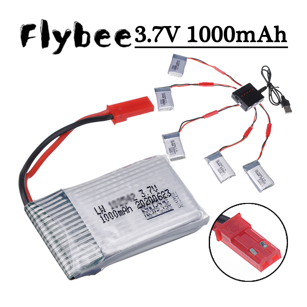 Drone Charger - 3.7V 1000mAhリポバッテリーとJSTプラグ付き充電器、X400 X500 X800 HD1315 HJ818